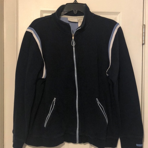 Liz Claiborne Jackets & Blazers - 𝅺Liz Claiborne woman’s navy, baby blue and white ribbed XL jacket